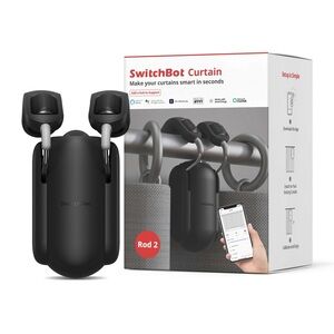 SwitchBot Curtain Rod 2, Smart Curtain Opener, Retrofit - Black